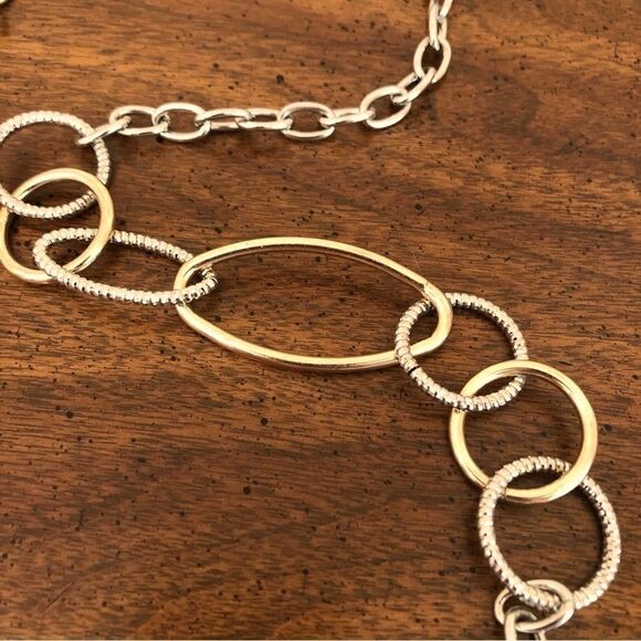 Two Tone Open Link Necklace | 35” Length - Picture 3 of 4